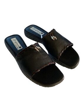 BRIGHTON Gothic Venice Leather Slide Sandals Women’s 7.5N Slip-on Gothic
